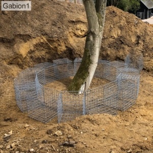 curved gabion wall setout